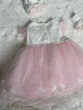 Load image into Gallery viewer, Ivory and pink floral tulle dress
